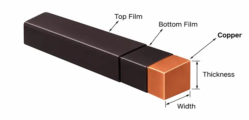 enameled square copper wire structure