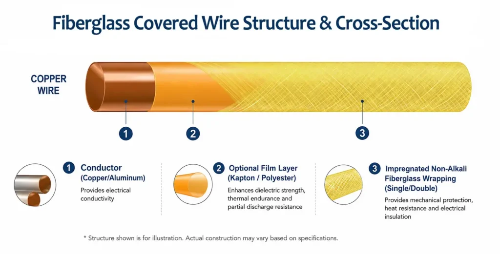fiberglass covered copper wire structure