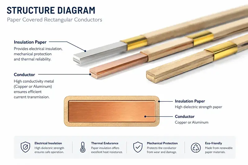 Paper Covered Rectangular Copper & Aluminum Strips
