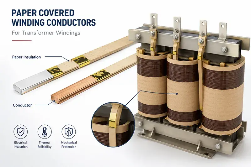 Transformer winding paper covered wire